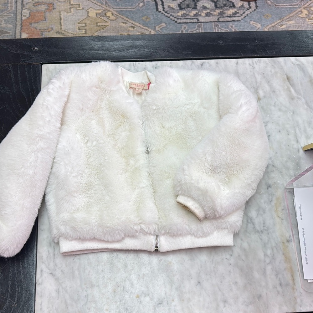 Pink Chicken White Puffer Jacket Luxurious Cozy Design